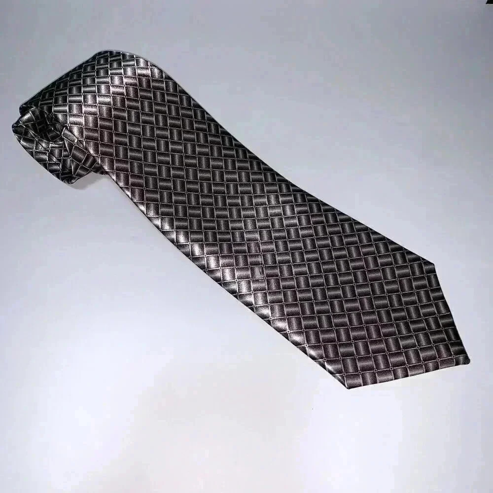 MEN'S TIE BRAND NISEN ORIGINAL, brown silk elegant tie.